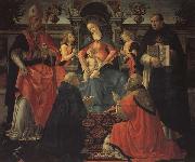 Thronende Madonna mit den Heiligen Donysius Areopgita,Domenicus,Papst Clemens und Thomas von Aquin Domenicho Ghirlandaio